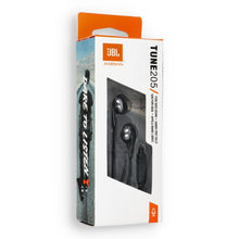Заредете изображение във визуализатора на галерията – Wire earphones Jack 3,5 mm JBL T205 black
