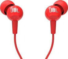 Заредете изображение във визуализатора на галерията – Wire earphones Jack 3,5 mm JBL C100Si red
