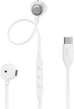 Заредете изображение във визуализатора на галерията – Wire earphones USB C JBL 305C white
