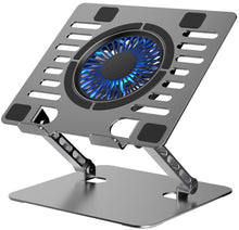 Заредете изображение във визуализатора на галерията – Cooling stand regulated for laptop ART P12 1 x USB A LED aluminium
