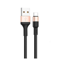 Заредете изображение във визуализатора на галерията – Кабел Hoco USB A to Type-C 2A X26 1 m черен златист
