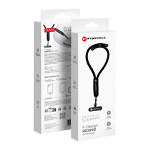 Заредете изображение във визуализатора на галерията – FORCELL F-DESIGN R10X40 wrist phone lanyard with adjustable length (max 20cm in the loop) black
