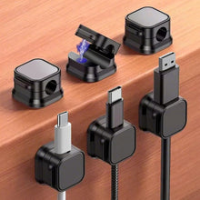 Заредете изображение във визуализатора на галерията – Blue Star PJ-OCZ7 magnetic cable organizer - black (3 pcs.)
