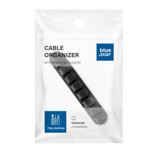 Заредете изображение във визуализатора на галерията – Blue Star PJ-OCZ8 silicone self-adhesive organizer for 7 cables - black (1 pc.)
