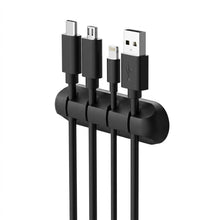Заредете изображение във визуализатора на галерията – Blue Star PJ-OCZ23 silicone self-adhesive organizer for 4 cables - black (1 pc.)
