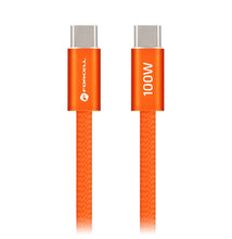 Заредете изображение във визуализатора на галерията – Cable USB C to USB C Forcell F-Energy QC4.0 PD 5A 100W Cafule Color 1,2 m ACYH23 orange
