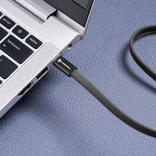 Заредете изображение във визуализатора на галерията – Cable USB C to USB C Forcell F-Energy QC4.0 PD 5A 240W Cafule Flat 1,2 m CCFN23 black

