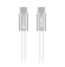 Заредете изображение във визуализатора на галерията – Кабел USB C към USB C Forcell F-Energy QC4.0 PD 5A 240W Cafule Color 1,2 m CBN1 бял
