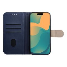 Заредете изображение във визуализатора на галерията – Калъф тип книга за iPhone 17 PRO SplitPro тъмно син and cream
