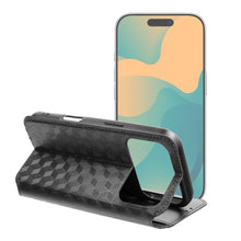 Заредете изображение във визуализатора на галерията – Калъф тип книга за iPhone 17 Cubic Book черен
