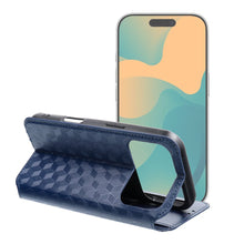Заредете изображение във визуализатора на галерията – Калъф тип книга за iPhone 17 Cubic Book син
