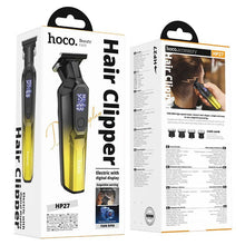Заредете изображение във визуализатора на галерията – Hair clipper with digital display Hoco HP27 gold
