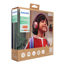 Заредете изображение във визуализатора на галерията – Wired headphones Jack 3,5 mm Philips for children TAK2000MP/00 purple magenta
