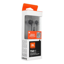Заредете изображение във визуализатора на галерията – Wired earphones Jack 3,5 mm with microphone JBL T50HI 360 black

