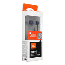 Заредете изображение във визуализатора на галерията – Wired earphones Jack 3,5 mm with microphone JBL T50HI 360 blue
