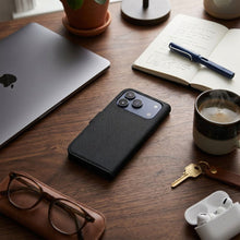 Заредете изображение във визуализатора на галерията – Anti-Theft 4Card RFID Book Case for IPHONE 17 PRO MAX black tech fabric
