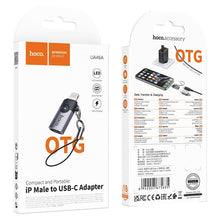 Заредете изображение във визуализатора на галерията – Adapter OTG Lightning to USB C Hoco 2A UA46A gray
