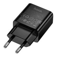 Заредете изображение във визуализатора на галерията – Phone charger Hoco USB C QC PD 25W N76 black
