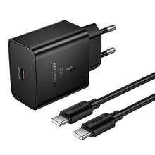 Заредете изображение във визуализатора на галерията – Phone charger Hoco USB C QC PD 45W + Кабел USB C към USB C N77 черен
