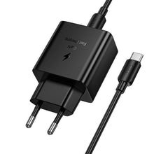 Заредете изображение във визуализатора на галерията – Phone charger Hoco USB C QC PD 45W + Кабел USB C към USB C N77 черен

