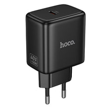 Заредете изображение във визуализатора на галерията – Phone GaN charger Hoco USB C PD AVS 40W max 60W N83 black
