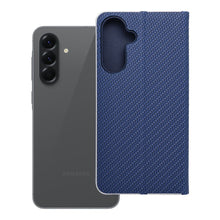 Заредете изображение във визуализатора на галерията – Калъф тип книга LUNA Carbon за SAMSUNG A56 5G син
