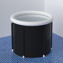 Заредете изображение във визуализатора на галерията – Foldable portable inflatable bathtub 75 x 80 cm black
