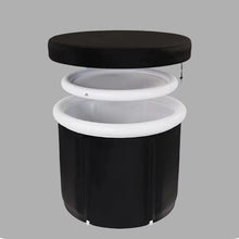 Заредете изображение във визуализатора на галерията – Foldable portable inflatable bathtub 75 x 75 cm black
