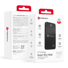Заредете изображение във визуализатора на галерията – FORCELL F-ENERGY F5K8 Super Slim powerbank compatible with MagSafe PD3.0 QC4.0 15W 5000 mAh black
