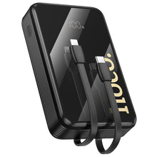 Заредете изображение във визуализатора на галерията – Powerbank Hoco 20000 mAh QC PD 22,5W with built-in cables USB C + Lightning Q37A black

