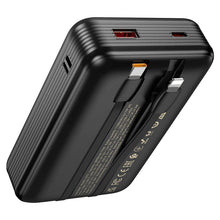 Заредете изображение във визуализатора на галерията – Powerbank Hoco 20000 mAh QC PD 22,5W with built-in cables USB C + Lightning Q37A black

