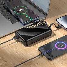 Заредете изображение във визуализатора на галерията – Powerbank Hoco 20000 mAh QC PD 22,5W with built-in cables USB C + Lightning Q37A black
