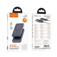 Заредете изображение във визуализатора на галерията – Powerbank compatible with MagSafe Hoco 5000 mAh 2A 5W J160 metal gray
