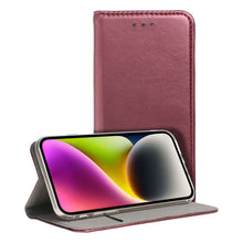 Заредете изображение във визуализатора на галерията – Калъф тип книга  SMART MAGNETO за SAMSUNG A57 бордо
