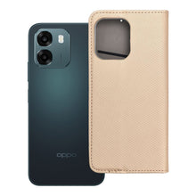 Заредете изображение във визуализатора на галерията – Калъф тип книга SMART за OPPO A6 златист
