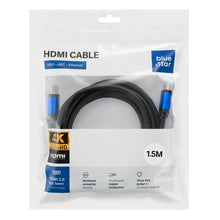 Заредете изображение във визуализатора на галерията – Cable HDMI 2.0 Blue Star 4K 120Hz - High Speed, HDR, ARC, Ethernet, AWM, 18Gbps 1,5 m black
