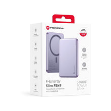Заредете изображение във визуализатора на галерията – Powerbank compatible with MagSafe Forcell F-Energy Slim F5K9 QC4.0 PD3.0 15W 5000 mAh purple
