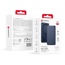 Заредете изображение във визуализатора на галерията – Powerbank compatible with MagSafe Forcell F-Energy Slim F5K9 QC4.0 PD3.0 15W 5000 mAh navy blue
