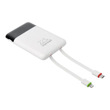 Заредете изображение във визуализатора на галерията – Powerbank Charmast W1202 PD3.0 3A 22,5W 10000 mAh with built-in cables USB C / Lightning white
