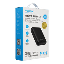 Заредете изображение във визуализатора на галерията – Powerbank Veger S20 (W2081) PD QC3.0 2A 22,5W 20000 mAh black
