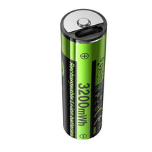 Заредете изображение във визуализатора на галерията – Rechargeable battery R6 (AA) 860 mAh with USB C + cable USB A to 2 x USB C 2 pcs Hoco JA3 black
