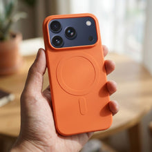 Заредете изображение във визуализатора на галерията – Case for iPhone 18 Pro / 17 Pro Silicone Mag Cover compatible with MagSafe (big hole) orange
