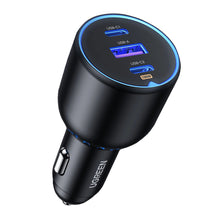 Заредете изображение във визуализатора на галерията – Ugreen CD293 car charger 2x USB-C PD and 1x USB-A 130W - black
