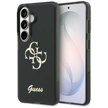 Заредете изображение във визуализатора на галерията – GUESS case for SAMSUNG S26 GUHCS26S5HC4MLSK (IML Big Metal 4G and Script) black
