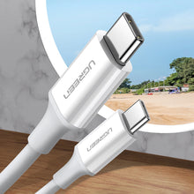 Заредете изображение във визуализатора на галерията – Ugreen US264 60517 USB-C / USB-C PD QC AFC cable 0.5m - white
