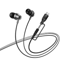 Заредете изображение във визуализатора на галерията – Wired earphones with microphone Jack 3,5 mm/ USB C Hoco M119A black
