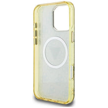 Заредете изображение във визуализатора на галерията – GUESS case for IPHONE 16 Pro Max compatible with MagSafe GUHMP16XHG4PRTGW (IML Metal Glitter 4G Circle Triangle) brown
