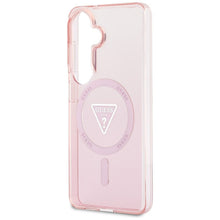 Заредете изображение във визуализатора на галерията – GUESS case for SAMSUNG S26 GUHMS26SHGTMLCGP (Magnetic IML Gradient Triangle) pink
