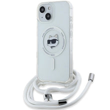 Заредете изображение във визуализатора на галерията – Karl Lagerfeld IML Choupette Head &amp; Cord MagSafe case for iPhone 14 / 13 / 15 - transparent
