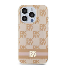 Заредете изображение във визуализатора на галерията – Original Case DKNY hardcase IML Checkered Mono Pattern &amp; Printed Stripes MagSafe DKHMP13XHCPTSP for Iphone 13 Pro Max pink
